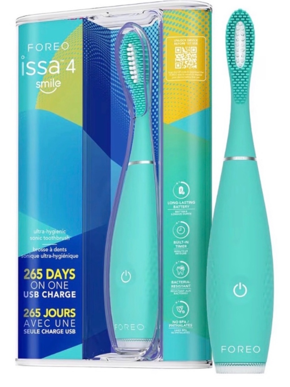 FOREO Issa 4 Sonic Toothbrush - Turquoise retail $79